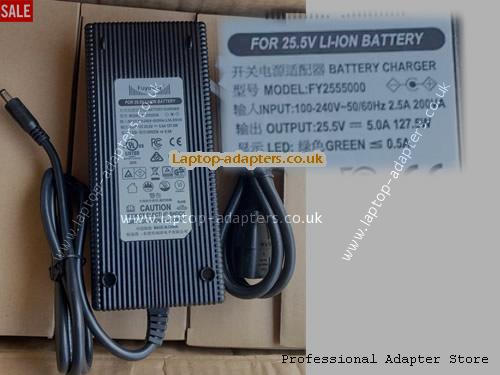  FY2555000 AC Adapter, FY2555000 25.5V 5A Power Adapter FUYUANG25.5V5A127.5W-5.5x2.1mm-Charger