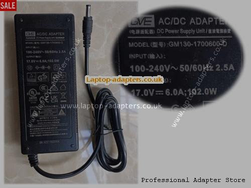 UK £15.88 Genuine GVE GM130-1700600-D AC/DC Adapter 17.0v 6.0A 102.0W Power Supply Unit