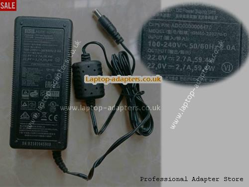  ADC0000006470 AC Adapter, ADC0000006470 22V 2.7A Power Adapter GVE22V2.7A59.4W-5.5x2.1mm