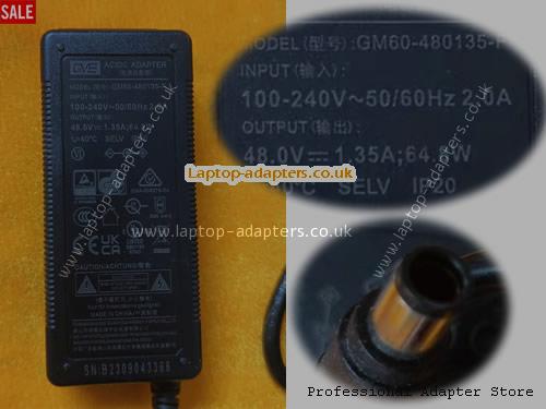 UK £16.37 Genuine GVE GM60-480135-F AC Adapetr FOr POE 48v 1.35A 64.8W Power Supply