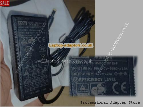  GM65-520125-F Laptop AC Adapter, GM65-520125-F Power Adapter, GM65-520125-F Laptop Battery Charger GVE52V1.25A65W-5.5x2.1mm-GM65F