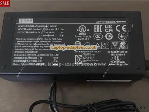  ADS-65DIB-48-1 54065E AC Adapter, ADS-65DIB-48-1 54065E Power Adapter, ADS-65DIB-48-1 54065E Battery Charger HOIOTO54V1.2A64.8W-5.5x1.7mm