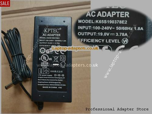 UK £15.18 Genuine KPTEC K65S190378E2 AC Adaper 19v 3.78A 71.82W Power Supply