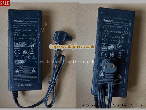  GM152-2400525-D AC Adapter, GM152-2400525-D 24V 5.25A Power Adapter MAKITA24V5.25A126W-RF-2Holes