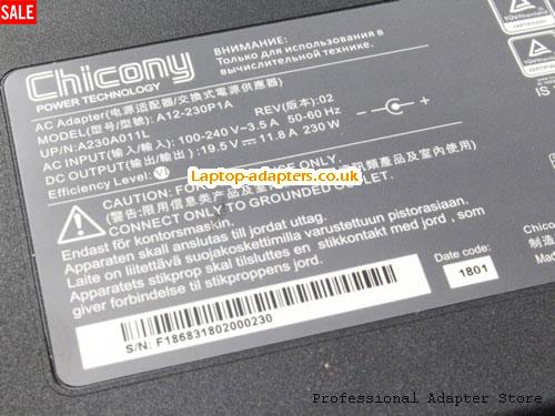  Image 4 for UK £36.23 Genuine Chicony A12-230P1A AC adapter 230W 19.5v 11.8A for MSI Gaming Notebook 