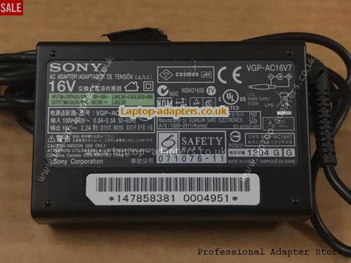  Image 3 for UK £13.18 VGP-AC16V7 for SONY U8C UX50 UX90 UX17C VGP-AC16V11 100112-2 AC Adapter 16V 2.2A 