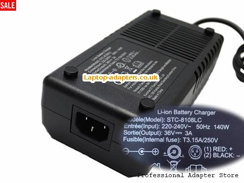  Image 4 for UK £20.94 ST STC-8108LC Li-ion Battery Charger 36v 3A 108W for Electric Bicycle, Electric Skateboard 